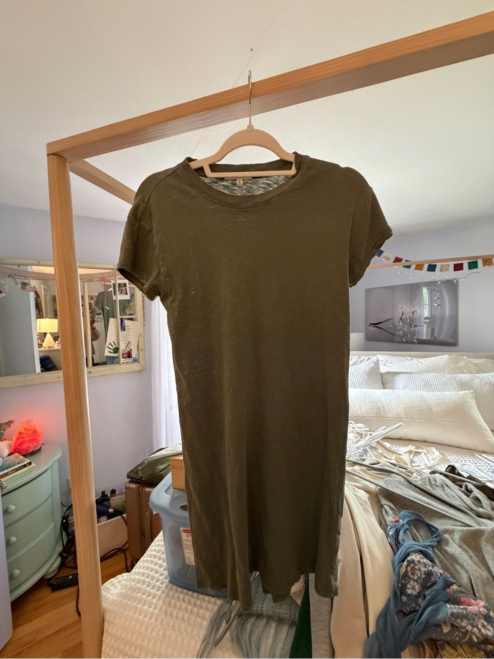 Z Supply Olive Crew Neck Tee shirt dress